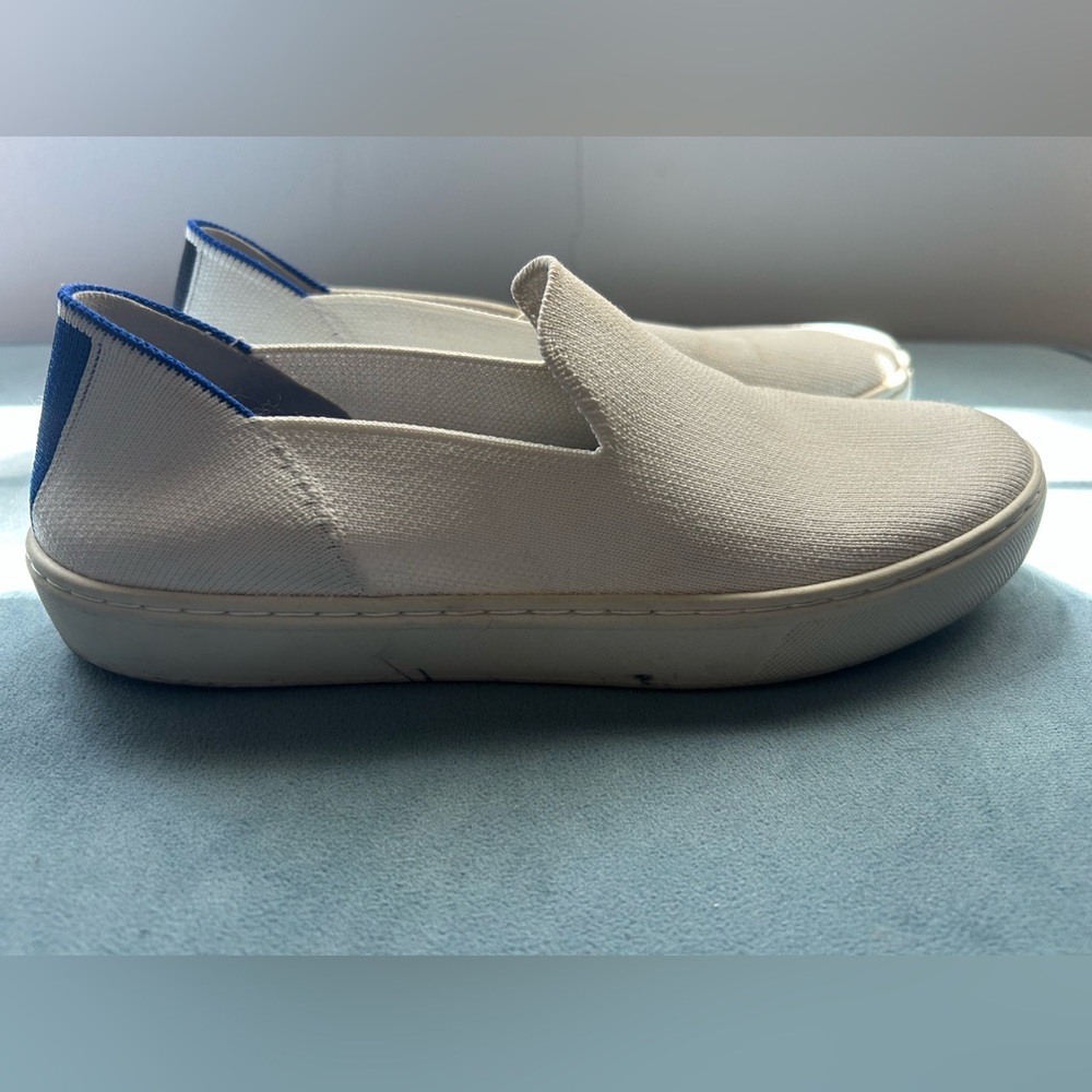 Rothy's white and Blue Women's Slip-On Sneakers
